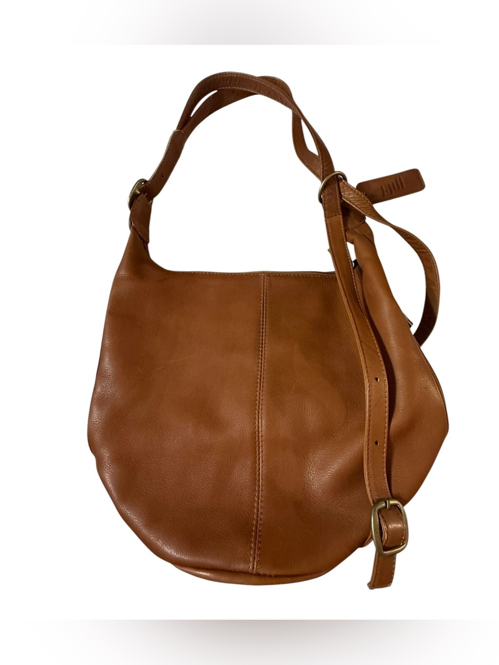 J. Jill leather 2- way convertible bucket bag brown 90s